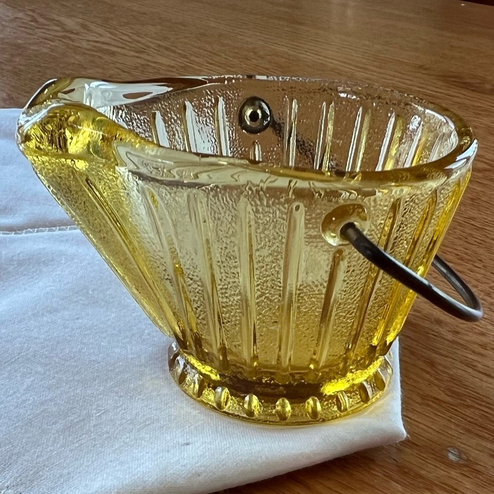 Continental Can Amber Glass Coal Bucket - Vintage Ashtray or Creamer
